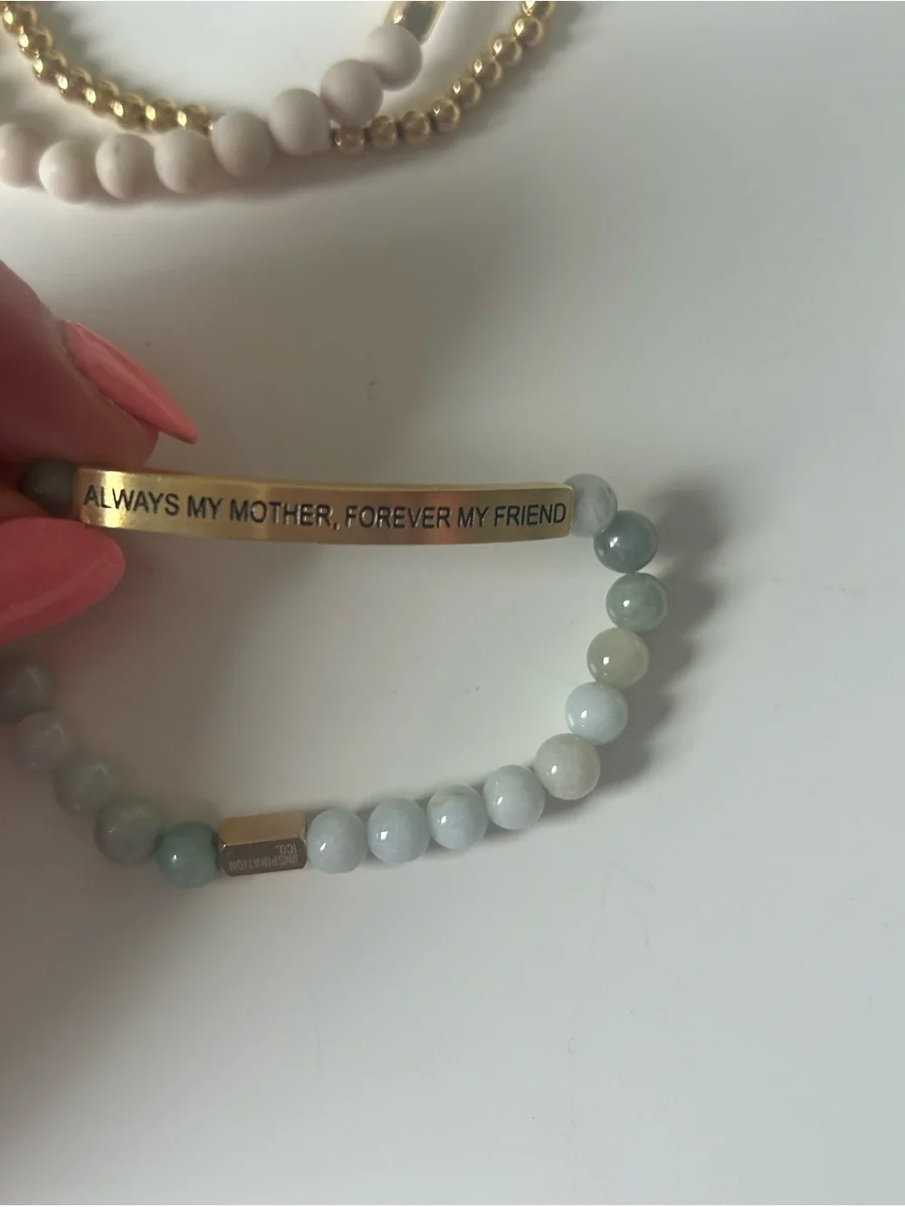 Jade and Gold Beaded Bracelet Set - Picture 4 of 9
